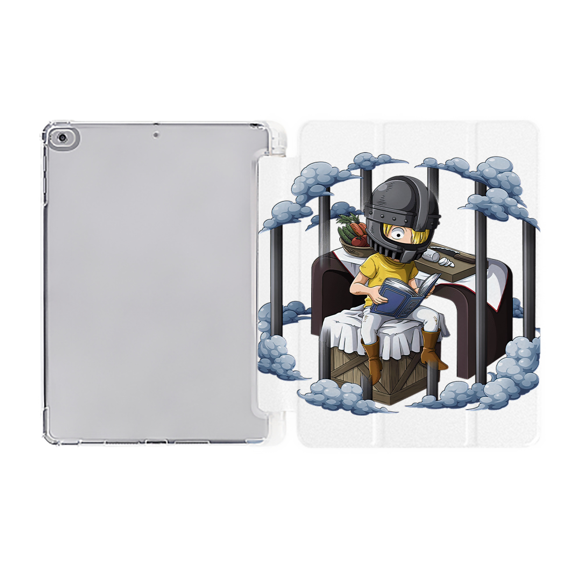 （画像用） ワンピース サンジ ONE PIECE Sanji IPad ケース ペン収納付き 三つ折りスタンド PUレザー×シリコン 対応機種9.5/10.5/10.9インチ
